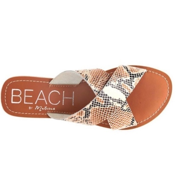 Beach by Matisse Animal Print Sandals Women's Size 7 Python Snakeskin Pebble - Picture 1 of 9